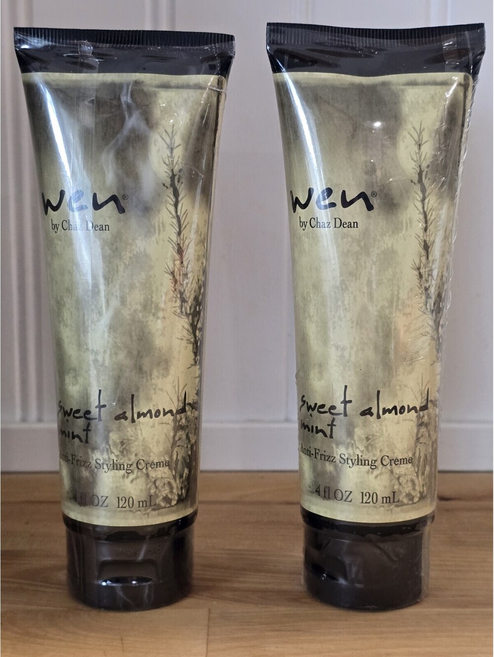 NEW Wen Anti-Frizz Styling Creme Sweet Almond Mint By Chaz Dean Set Of 2 - 4oz